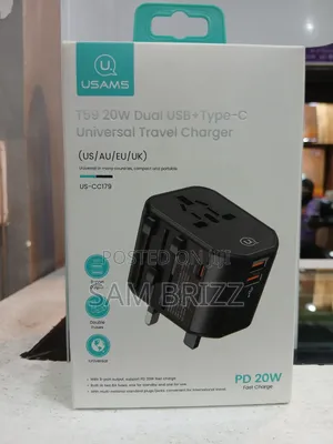 Usams Travel Adapter 20w Dual Usb+Type C