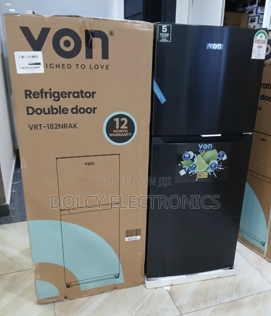 Von VRT-182nrak Double Door Fridge 181l