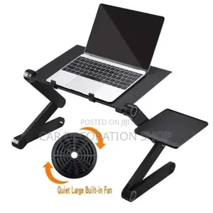 Zigzag Design Laptop Stand With Side Mouse Pad Holder