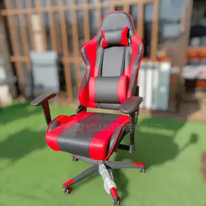 Office Chair:High-Back Red Full Fabric Gamer Desk Home Chair