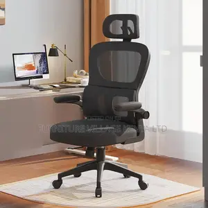 Office Chair:Upholstered Orthopedic Seat With Fabric Armrest