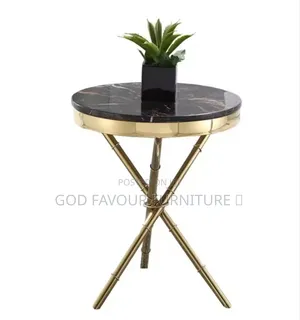 Quality Black Round Marble Coffee Table Sd9k