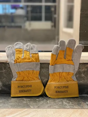Short Safety Gloves Leather Grip Protection.