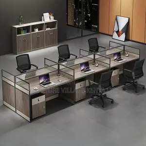 Workstation: Six Spaces Team Work Brown Modular Workstation
