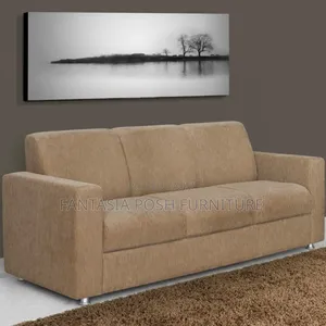 Simple Beige 3-Seater Sofa