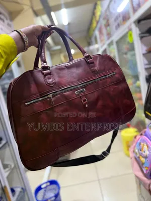 Maroon Pu Leather Duffle Travel Bags at KSH 1500