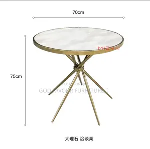 White Round Marble Balcony Coffee Table Tfd32