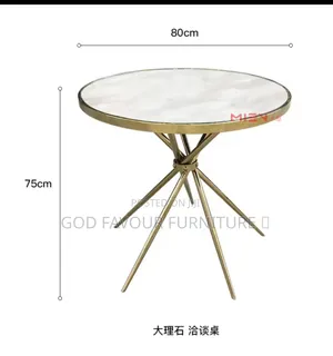 Elegant Marble Round Balcony Coffee Table Hj9k