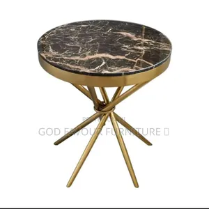 Black Gold Marble Coffee Table/Balcony Table Gf3w