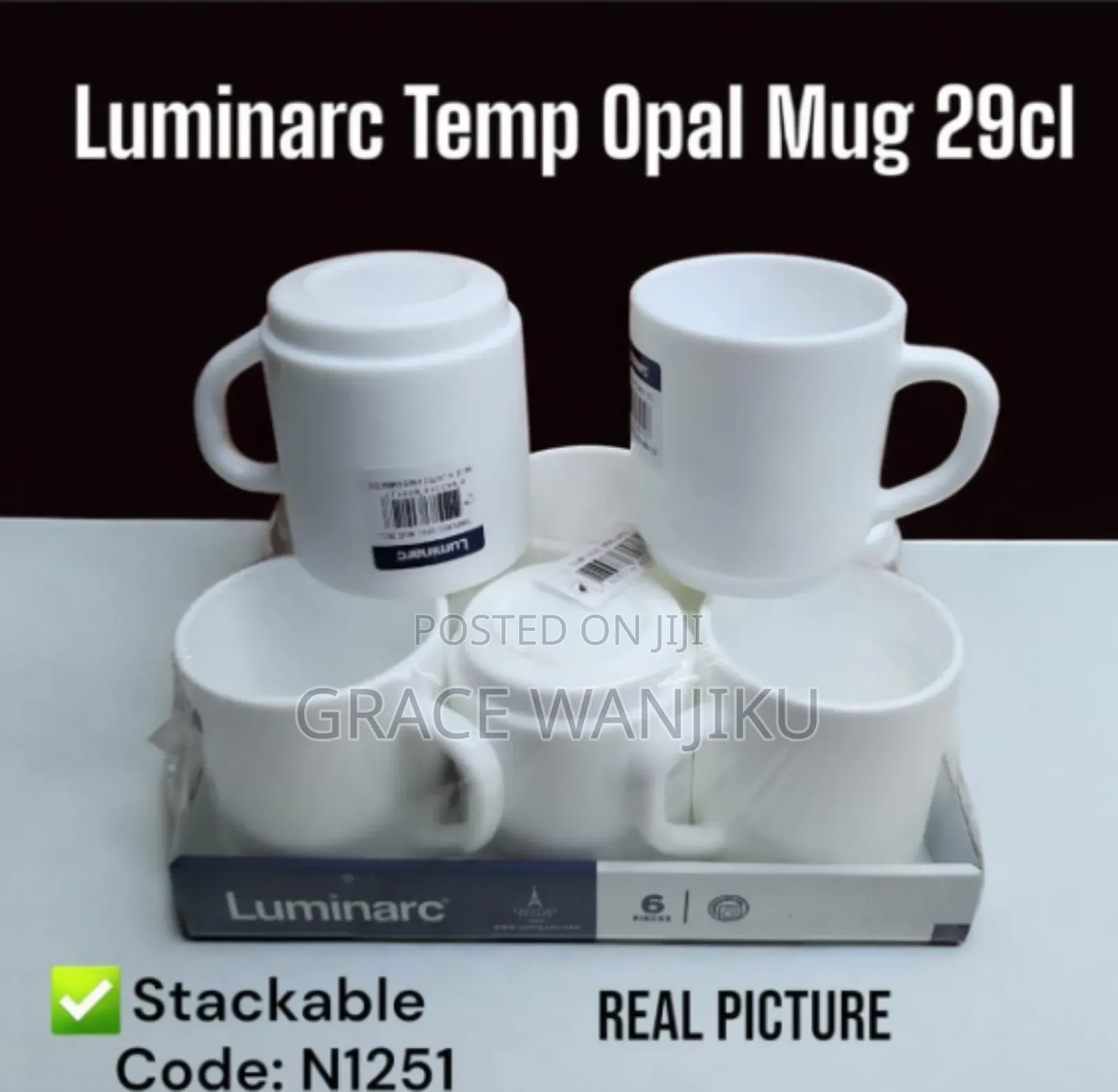 *Set of 6 Luminarc 29cl Cups