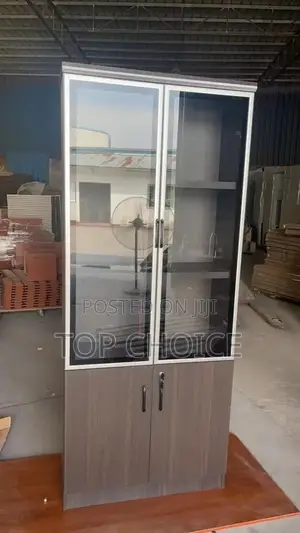 Glass Doors Wooden Files Cabinet