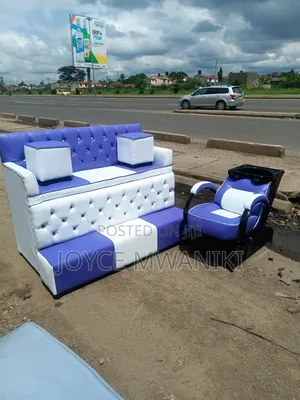3 Seater Pedicure and a Sink Seat White and Purple 