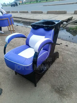 Sink Seat, or Washing Hair Chair, Purple and White 