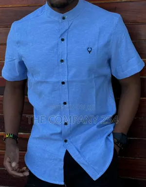 Quality Cotton Collar Short-Sleeved Men Casual Plain Shirts