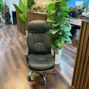 Office Chair: Generic Style Leather Office Seat With Armrest
