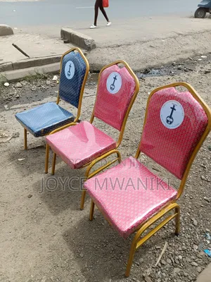 Church Conference Seats With Logo, Red And Blue