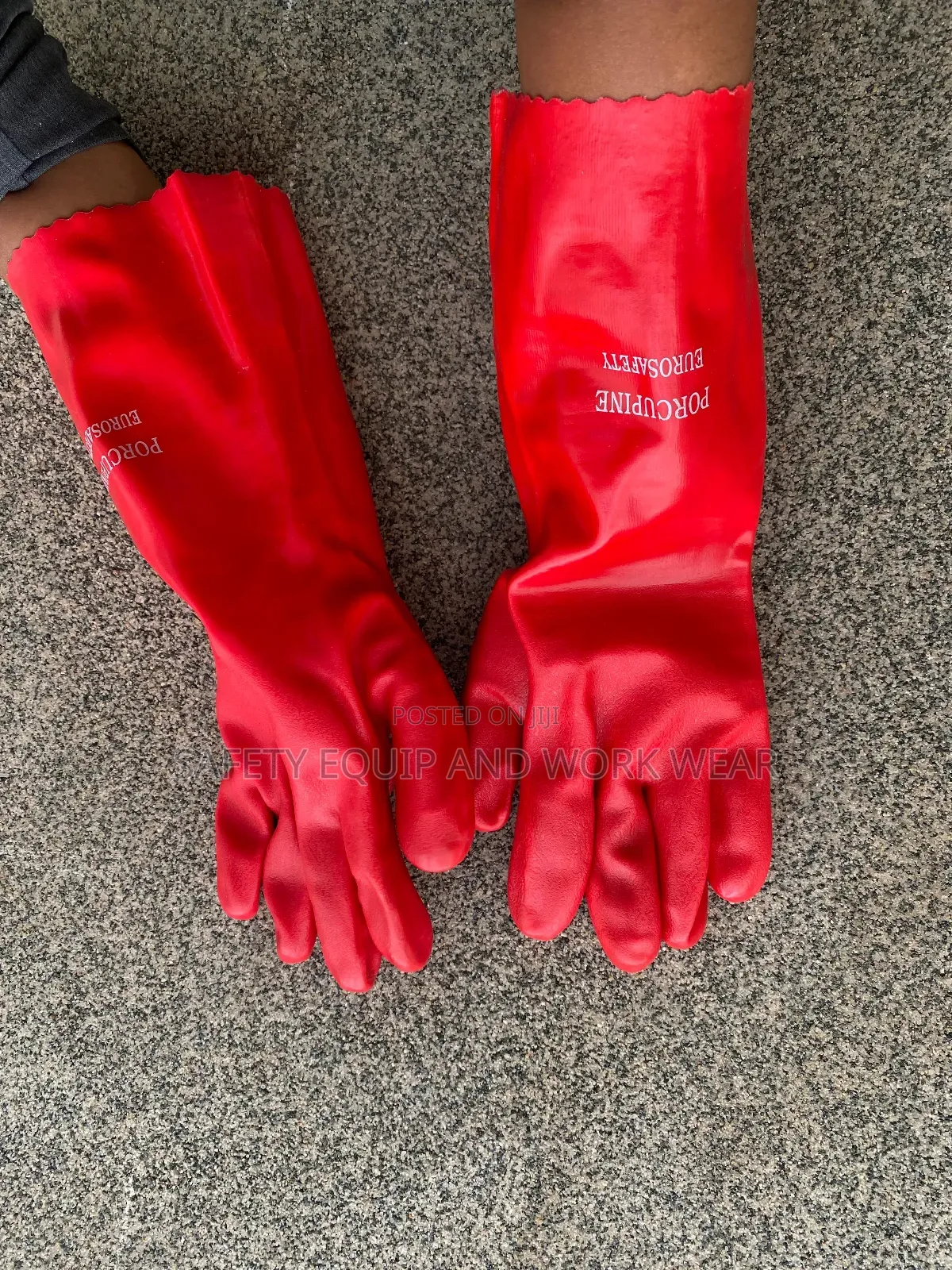 Red Pvc Coated Work Gloves