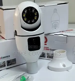 PTZ Dual Lens Camera V380 Bulb With Night Vision