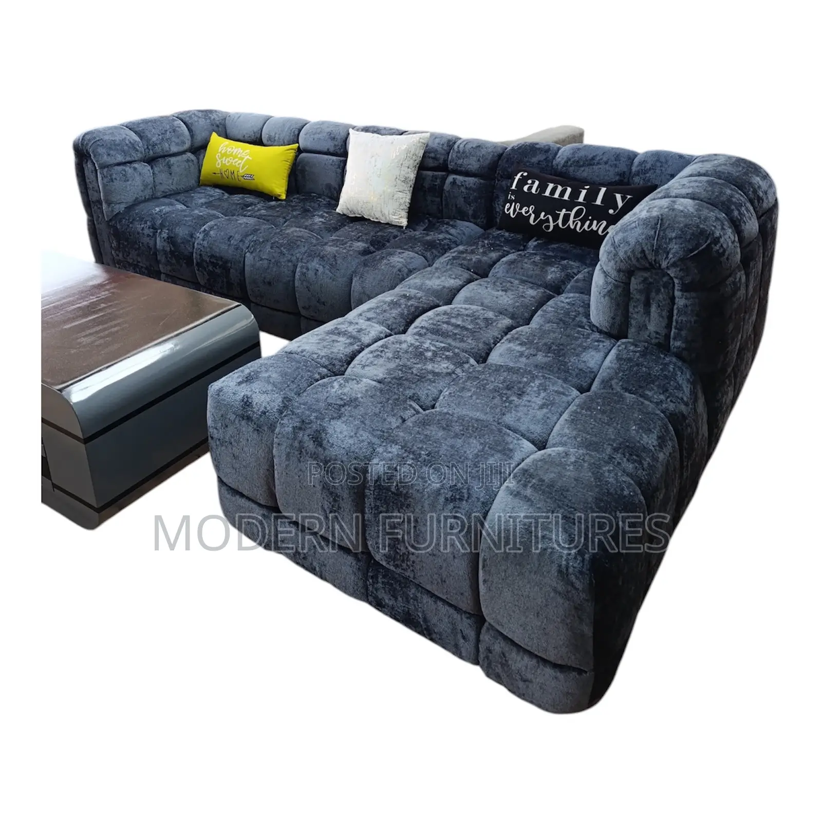 Dark Grey Bubble L Sofa