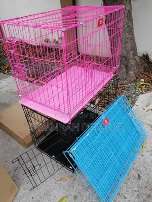 Dog Kennel Folding Metal Pet Crate - Large Double Doors