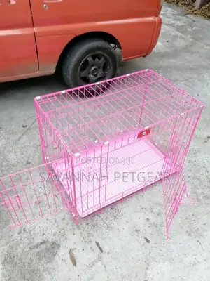 Dog Kennel Folding Metal Pet Crate - Large Double Doors