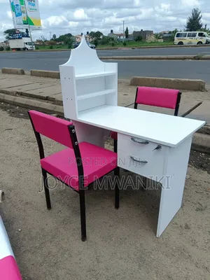 Pink and White Manicure Set, White Board Table 
