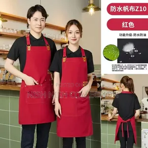 Premium Upscale Apron With Pockets and Leather Straps