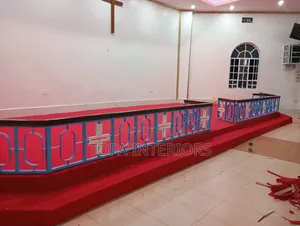 Church Altar Floor Transformation Red Carpets Installation