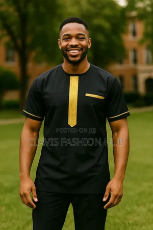 Black and Gold African Shirt