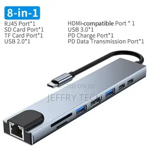 (8 in 1 Type-C)Usb Hub to Hdmi-Compatation Pd Rj45 Tf/Sd Rea