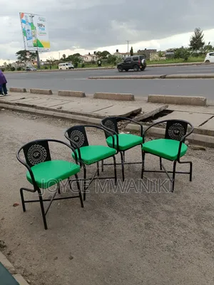 Powder Coated Restaurant Seats, Black and Green 