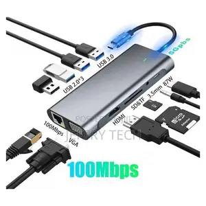 11 in 1 Usb C Hub Laptop Docking Station for Dell Hp Book Pr
