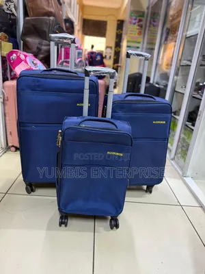 3 in 1 Navy Blue Fabric Material Quality Suitcase Sets