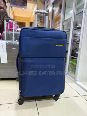Fabric Suitcase in Navy Blue Large Size