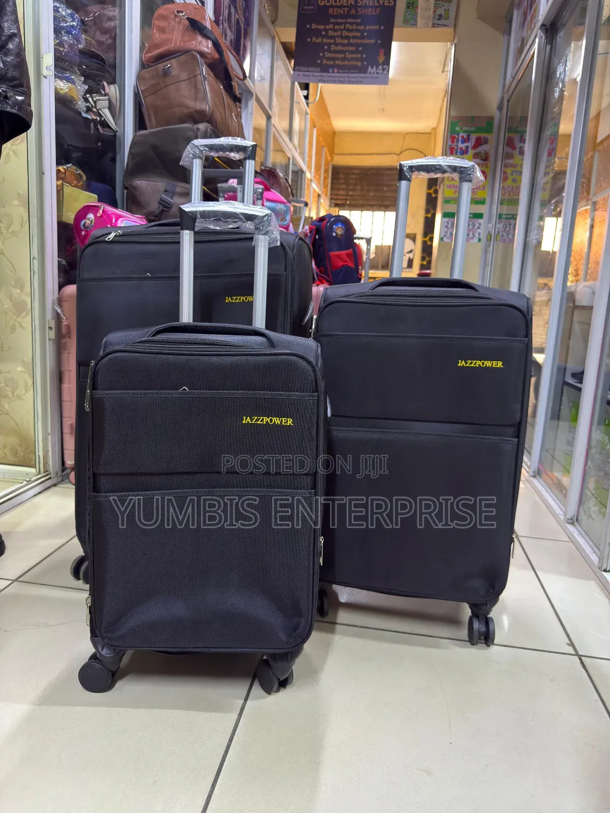 Black 3 in 1 Fabric Suitcase Sets Available