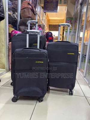 Black 3 in 1 Fabric Suitcase Sets Available