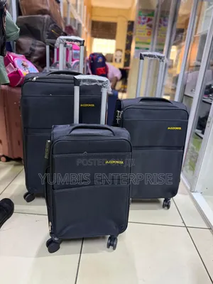 Black 3 in 1 Fabric Suitcase Sets Available