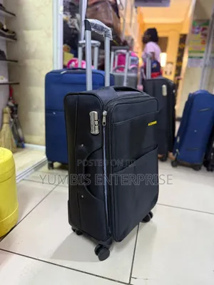 Medium Size Black Suitcase Available Fabric Material