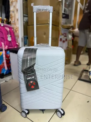 Small Light Grey Rubber Unbreakable Suitcase 56cm Height