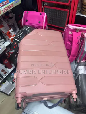 Pink Rubber Suitcase in Medium Size Dimension Height 56cm