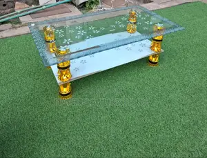 Gold Glass Two Layer Coffee Table