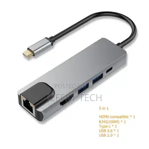 Rankman Usb C Hub to Rj45 Hdmi-Compatible Usb 3.0 2.0 Pd