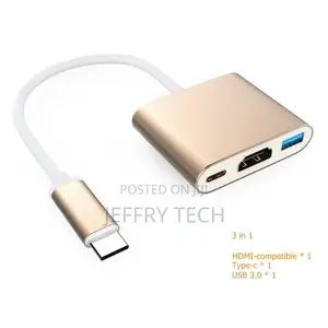 Rankman Usb C Hub to Hdmi-Compatible Vga Type C Usb 3.0 D