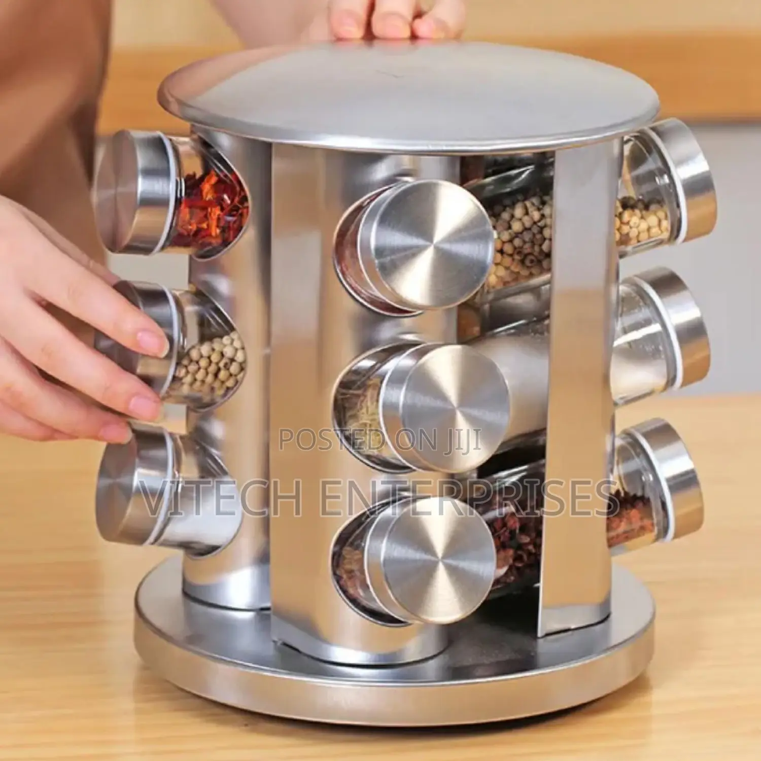 12pc 360 Degrees Rotating Carousel Spice Rack