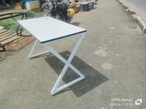 White Standing Mettalic Table