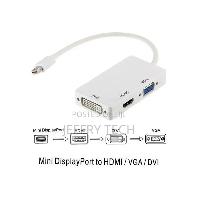 3 in 1 Display Port Dp to Dvi Vga Hdmi Adapter Conversion Ca