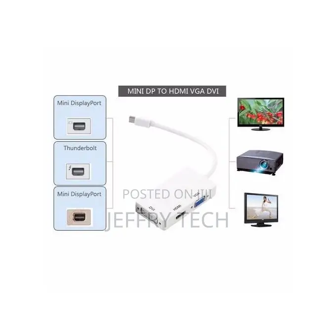 3 in 1 Display Port Dp to Dvi Vga Hdmi Adapter Conversion Ca