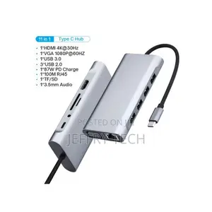 11 in 1 Usb C Hub Type C Adapter to Hdmi_compatible Vga R