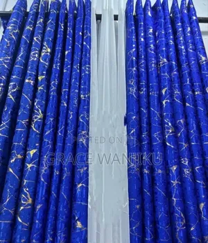 *3 Pc Marble Gold Curtains*