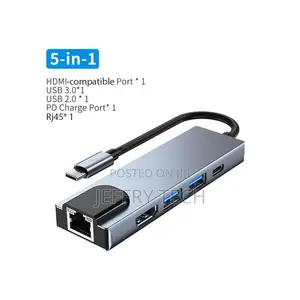 Usb C Hub in 1 Docking Adapter to Hdmi_compatible Rj45 Et